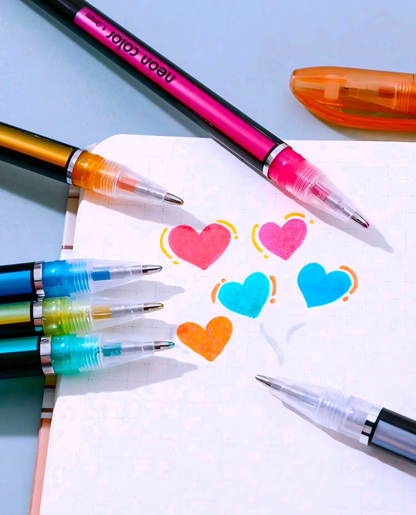 Bolígrafos de gel colores neón/pastel - Trazo fino