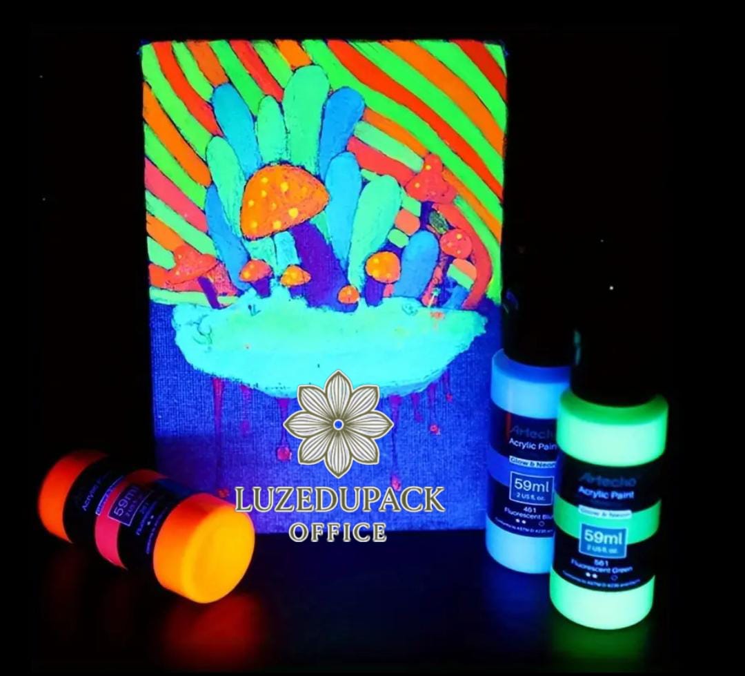 Pintura Acrílica Neón Fluorescente - Que brilla en la oscuridad