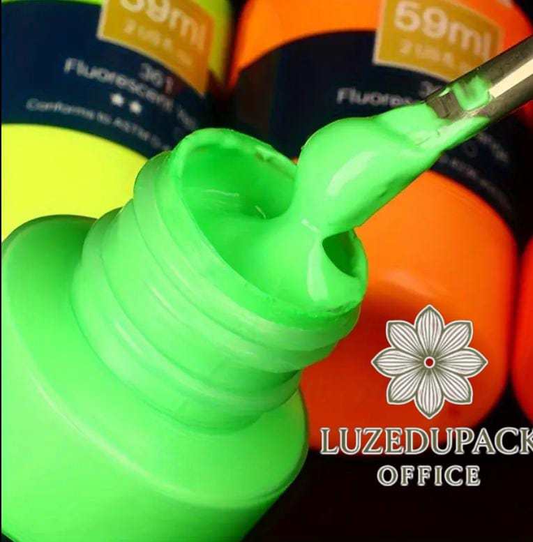 Pintura Acrílica Neón Fluorescente - Que brilla en la oscuridad