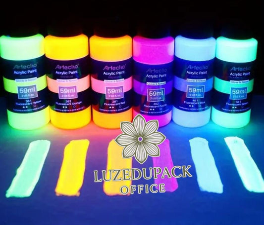 Pintura Acrílica Neón Fluorescente - Que brilla en la oscuridad