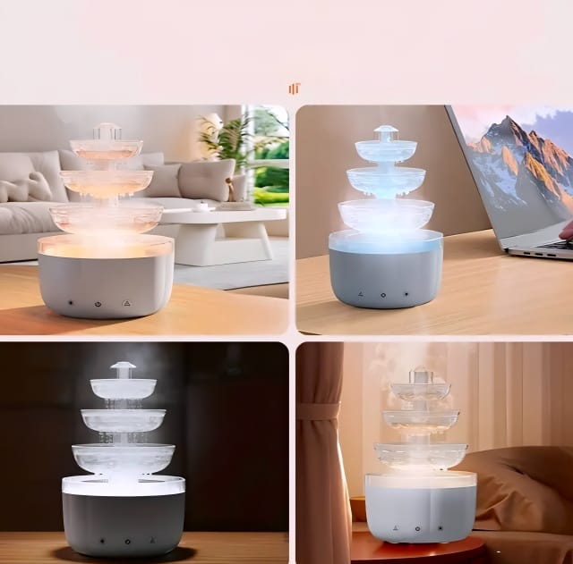 Fuente de Agua LED Relajante Humidificador Decorativo