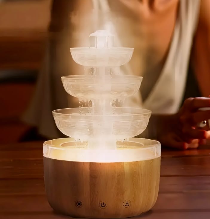 Fuente de Agua LED Relajante Humidificador Decorativo