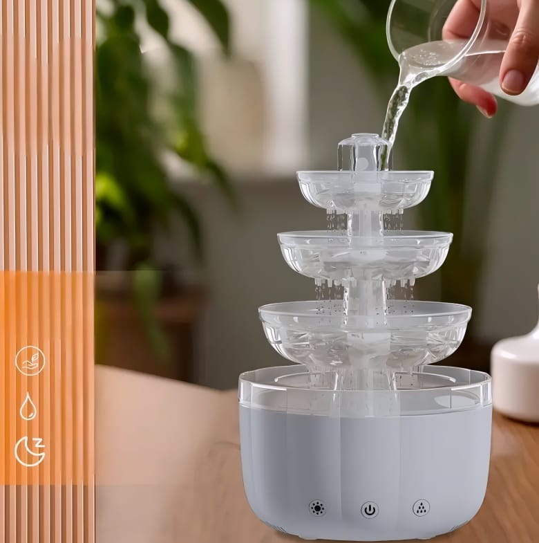 Fuente de Agua LED Relajante Humidificador Decorativo