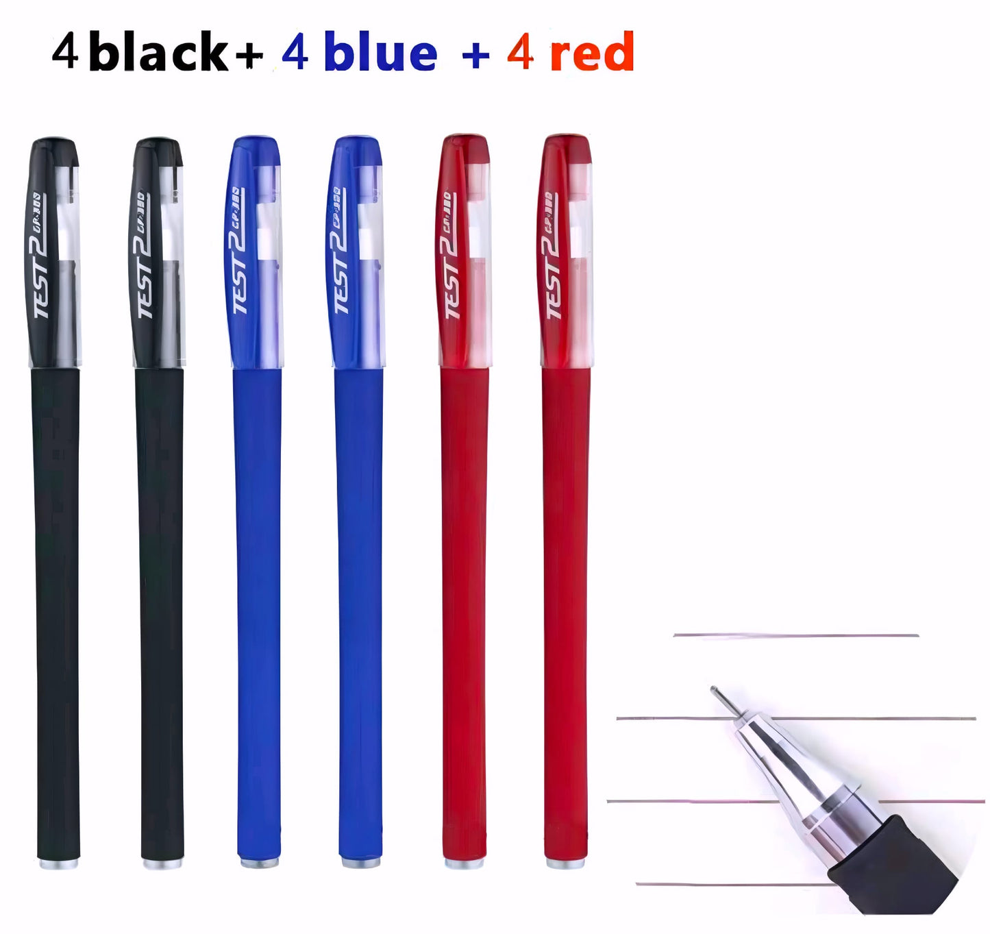 Bolígrafos retráctiles tricolor - Tinta suave