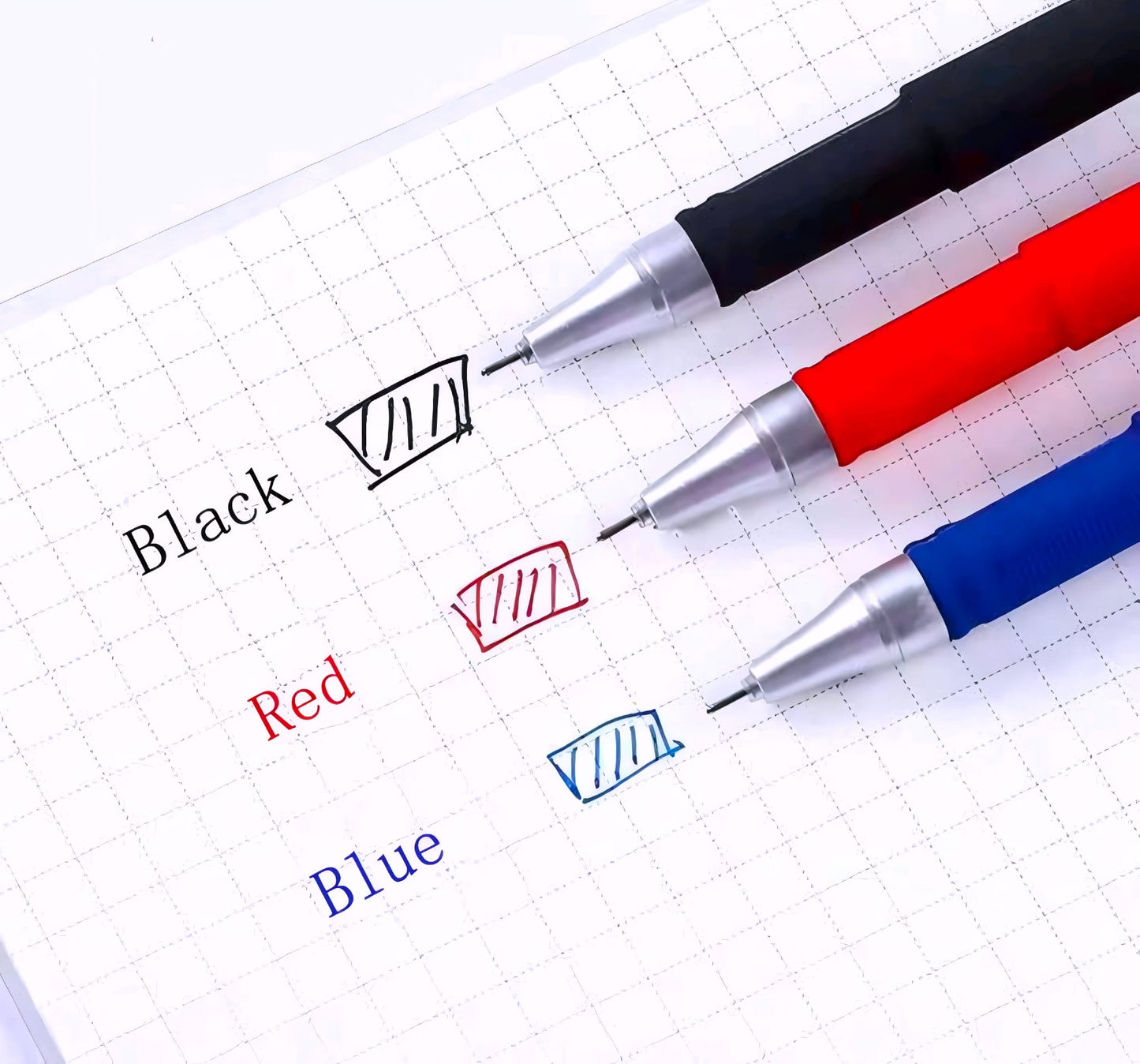Bolígrafos retráctiles tricolor - Tinta suave