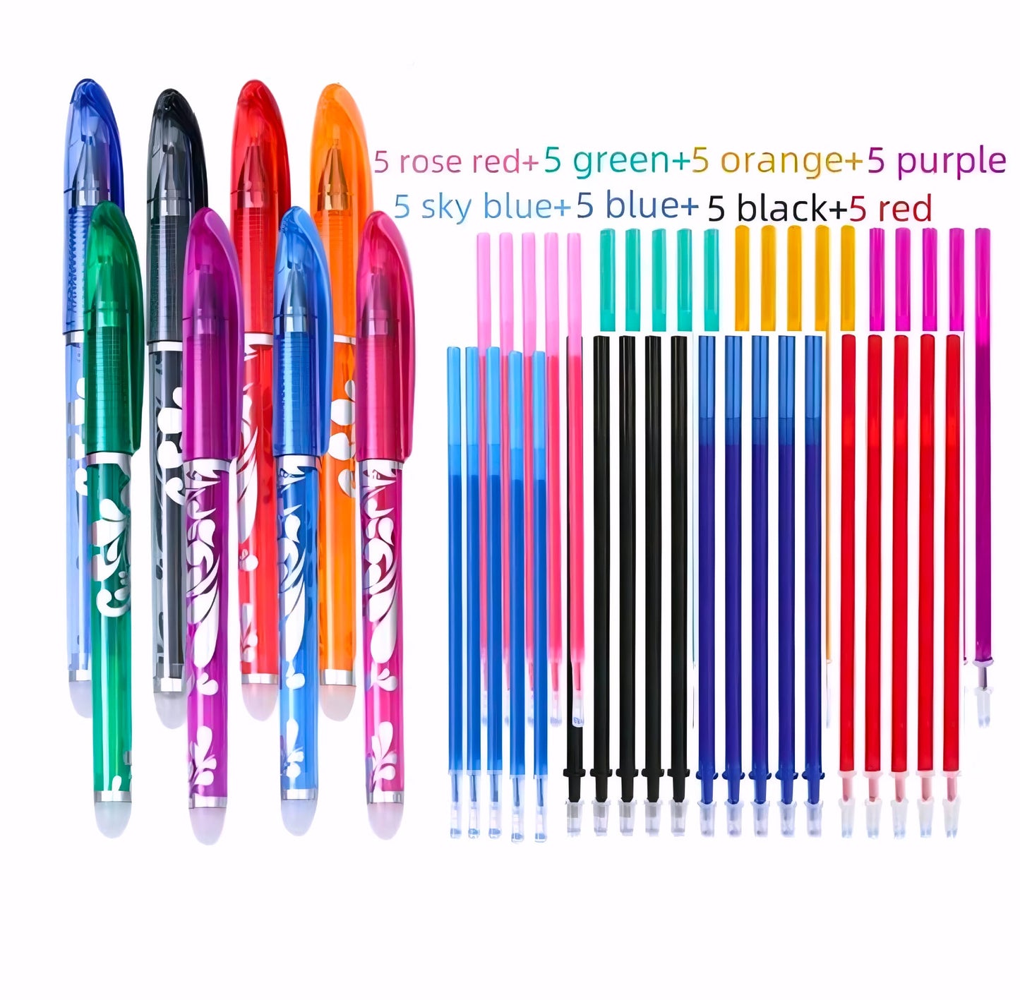 Bolígrafo borrable multicolor - tinta suave + recambio