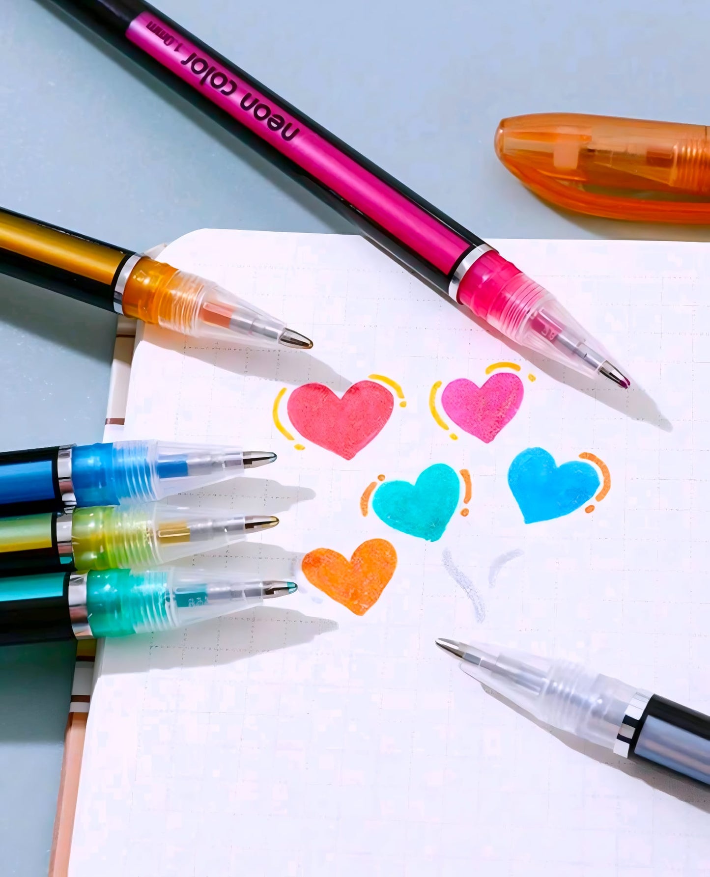 Bolígrafos de gel colores neón/pastel - Trazo fino