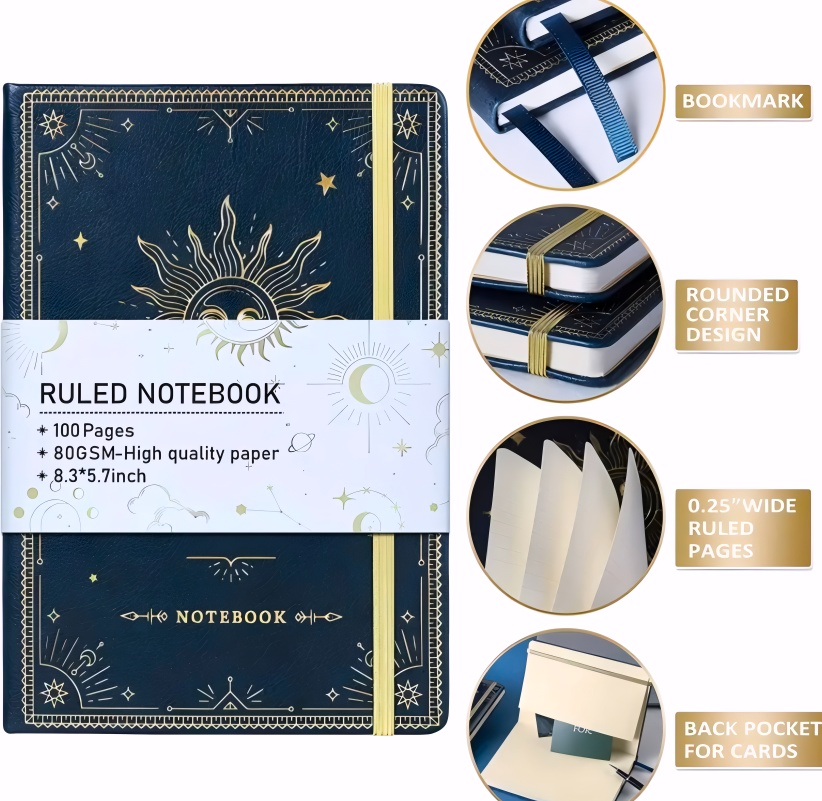 Cuaderno Notebook Estrella – Tapa dura y papel grueso
